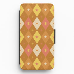 Retro Christmas Argyle Pattern Flip / Wallet Phone Case