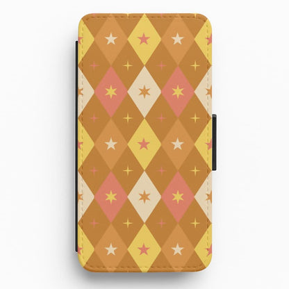 Retro Christmas Argyle Pattern Flip / Wallet Phone Case