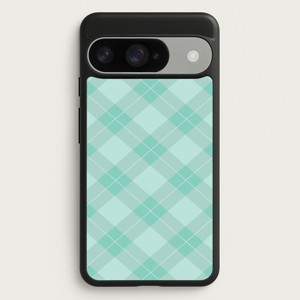Light Cyan Tartan Christmas Pattern Google Pixel 10 / 10 Pro Case