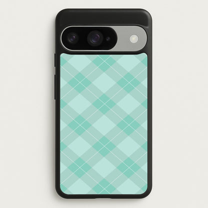Light Cyan Tartan Christmas Pattern Google Pixel 10 / 10 Pro Case