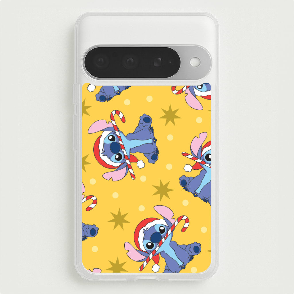 Cute Blue Alien Candycane Christmas Pattern Google Pixel 10 Pro XL Case