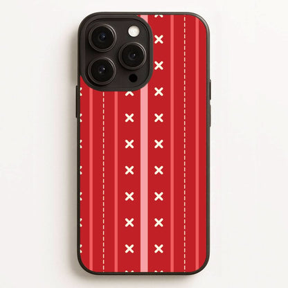 Stripes And Stitches Red Christmas Pattern Phone Case for Apple iPhone, Samsung Galaxy, Huawei and Google Pixel