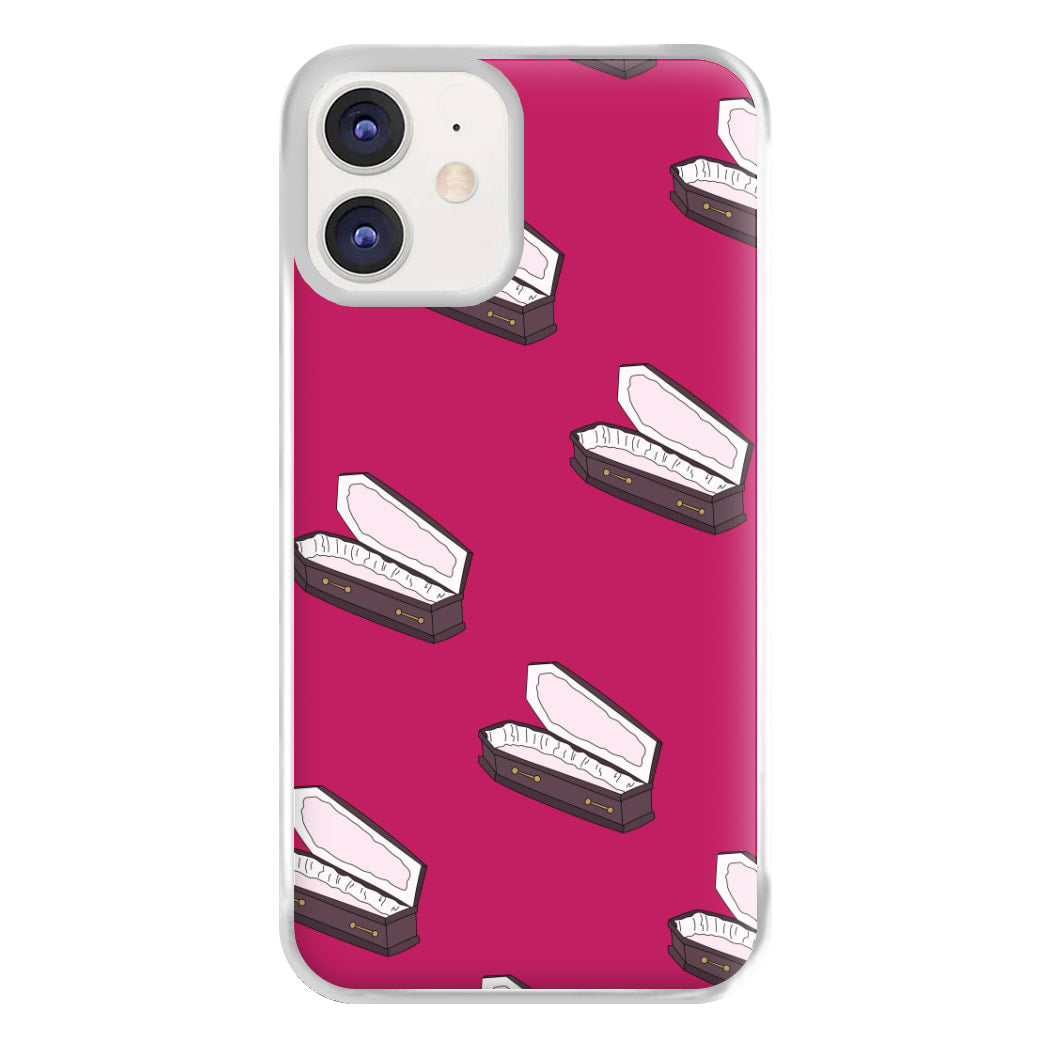 Bright Pink Coffin Pattern iPhone 12 / 12 Pro Case