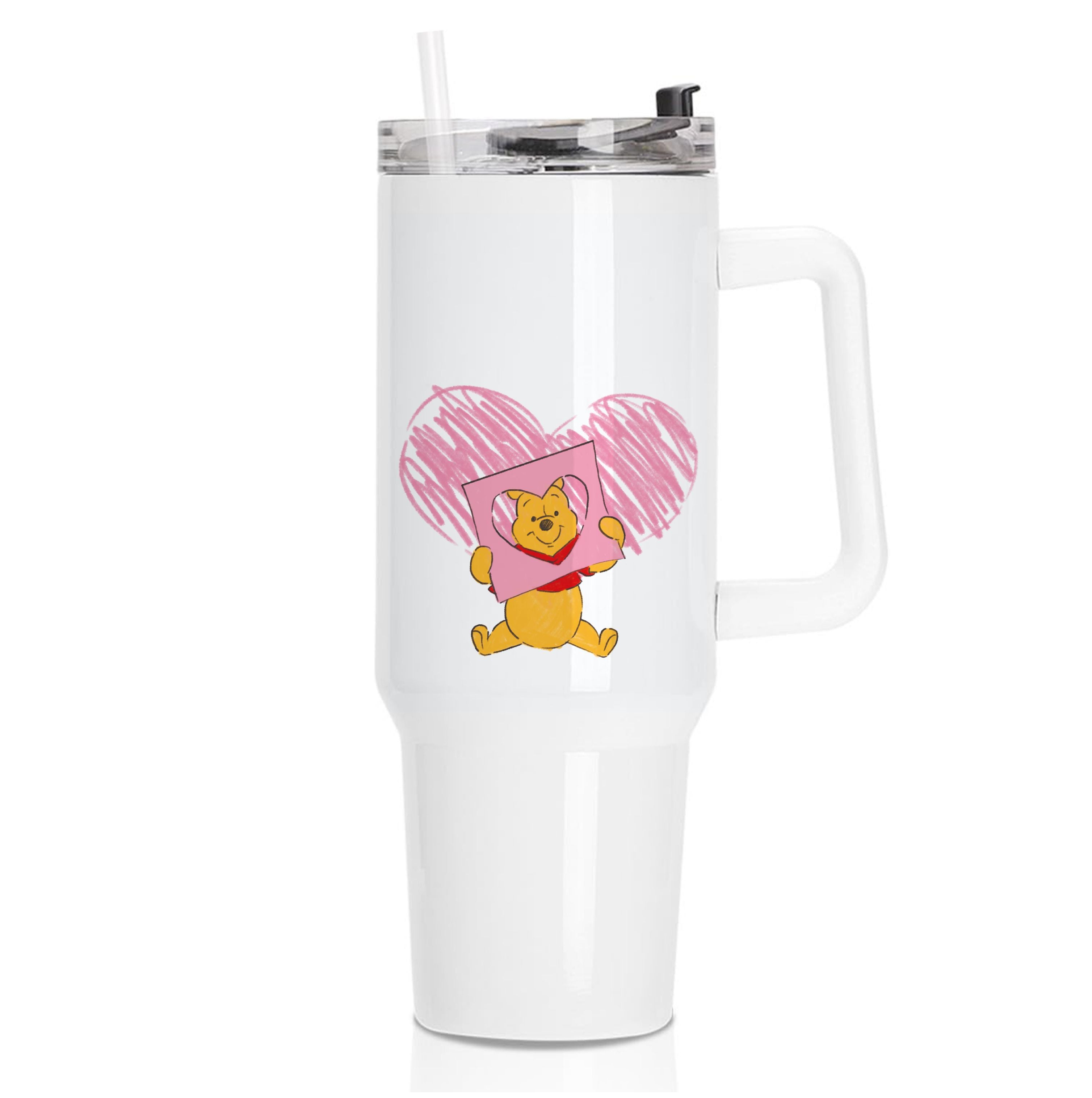 Pooh Heart Drawing Valentine's Tumbler