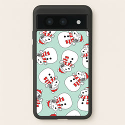 Cartoon Beagle Snowman Pattern Google Pixel 8a Case