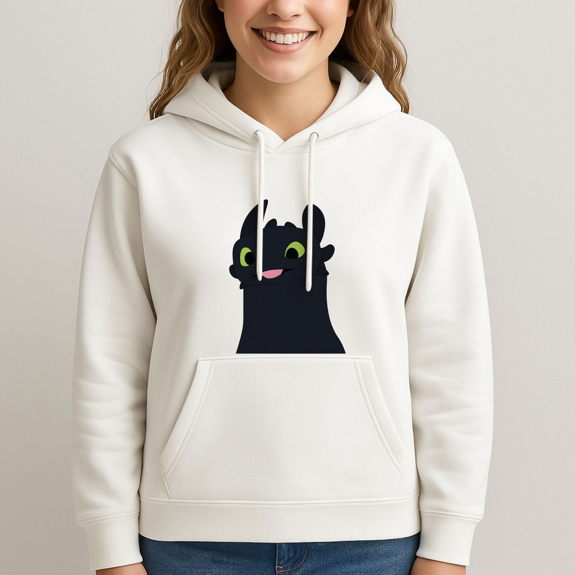 Black Fury Dragon Womans Hooded Sweatshirt