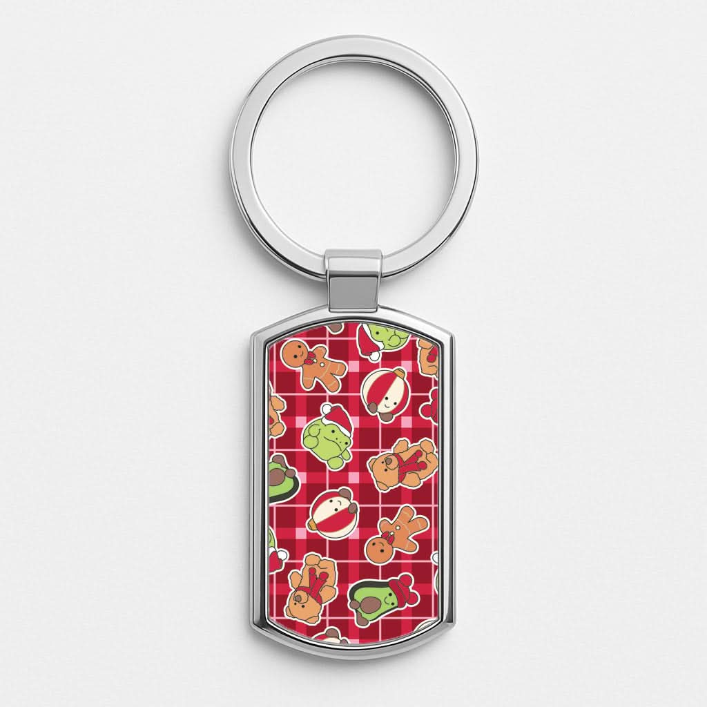 Christmas Plushies Tartan Pattern Luxury Keyring