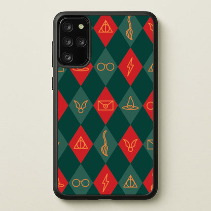 Christmas Wizard Icons Argyle Pattern Galaxy S20 Plus Case