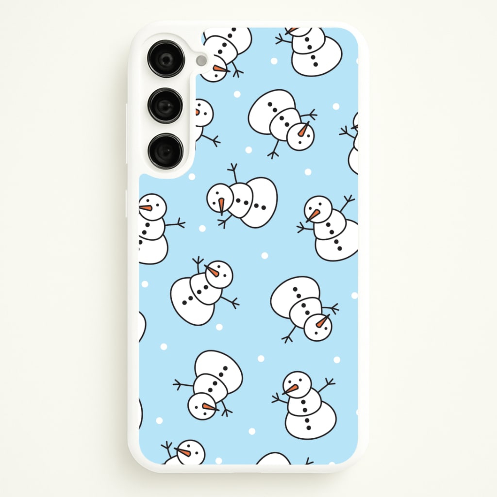 Cartoon Snowmen Pattern Galaxy S23 Case