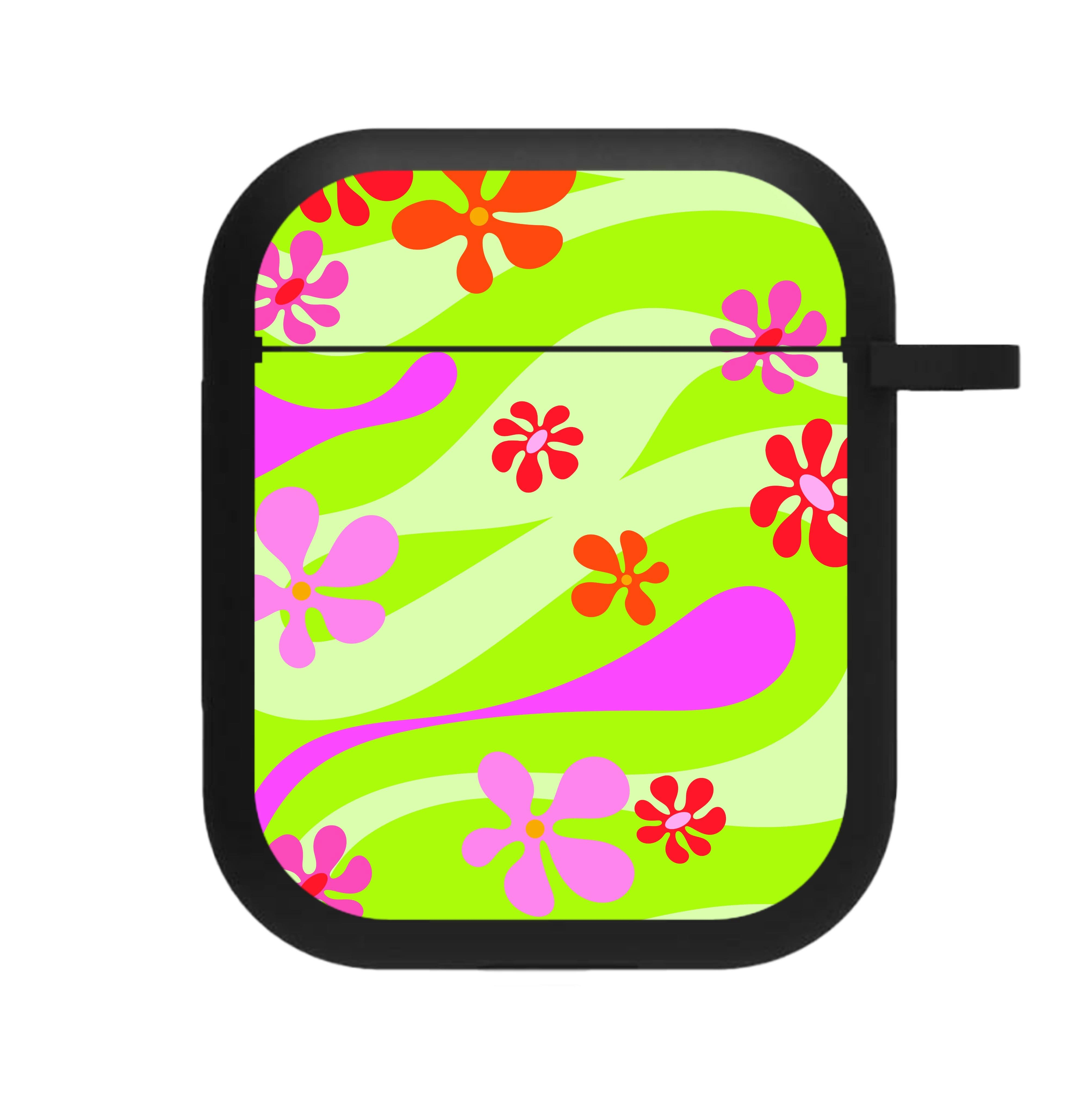 Retro Flowers Pattern AirPods Case