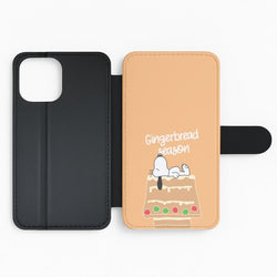 Cartoon Beagle Gingerbread House Flip Phone Case