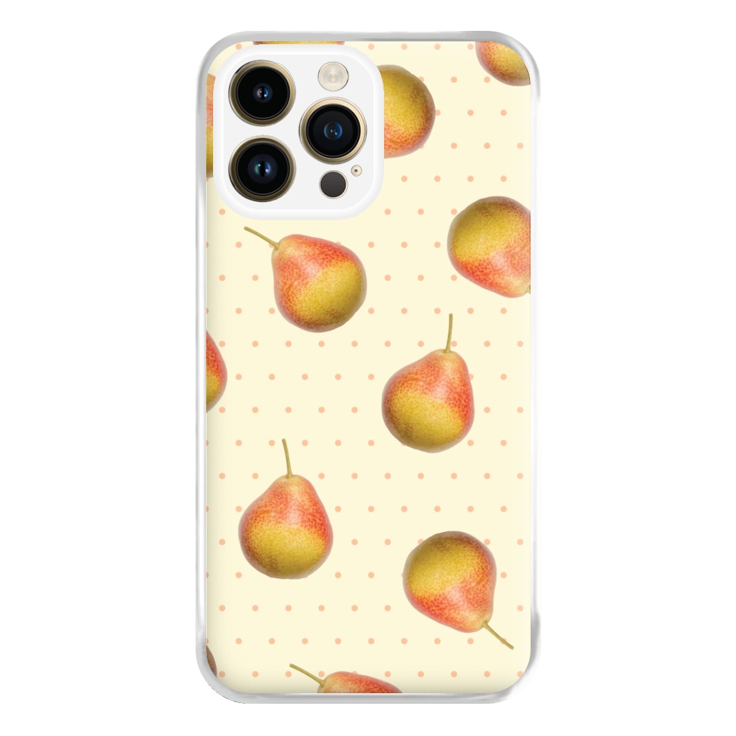 Pears And Polka Dots Pattern iPhone 15 Pro Case