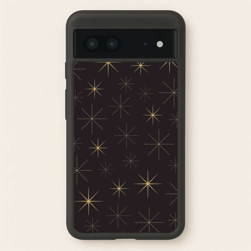 Christmas Gold Stars Pattern Google Pixel 7 Case