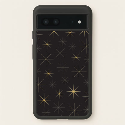 Christmas Gold Stars Pattern Google Pixel 7 Case