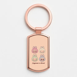 Happiness Is Eternal Monsters Rose Gold Keyring