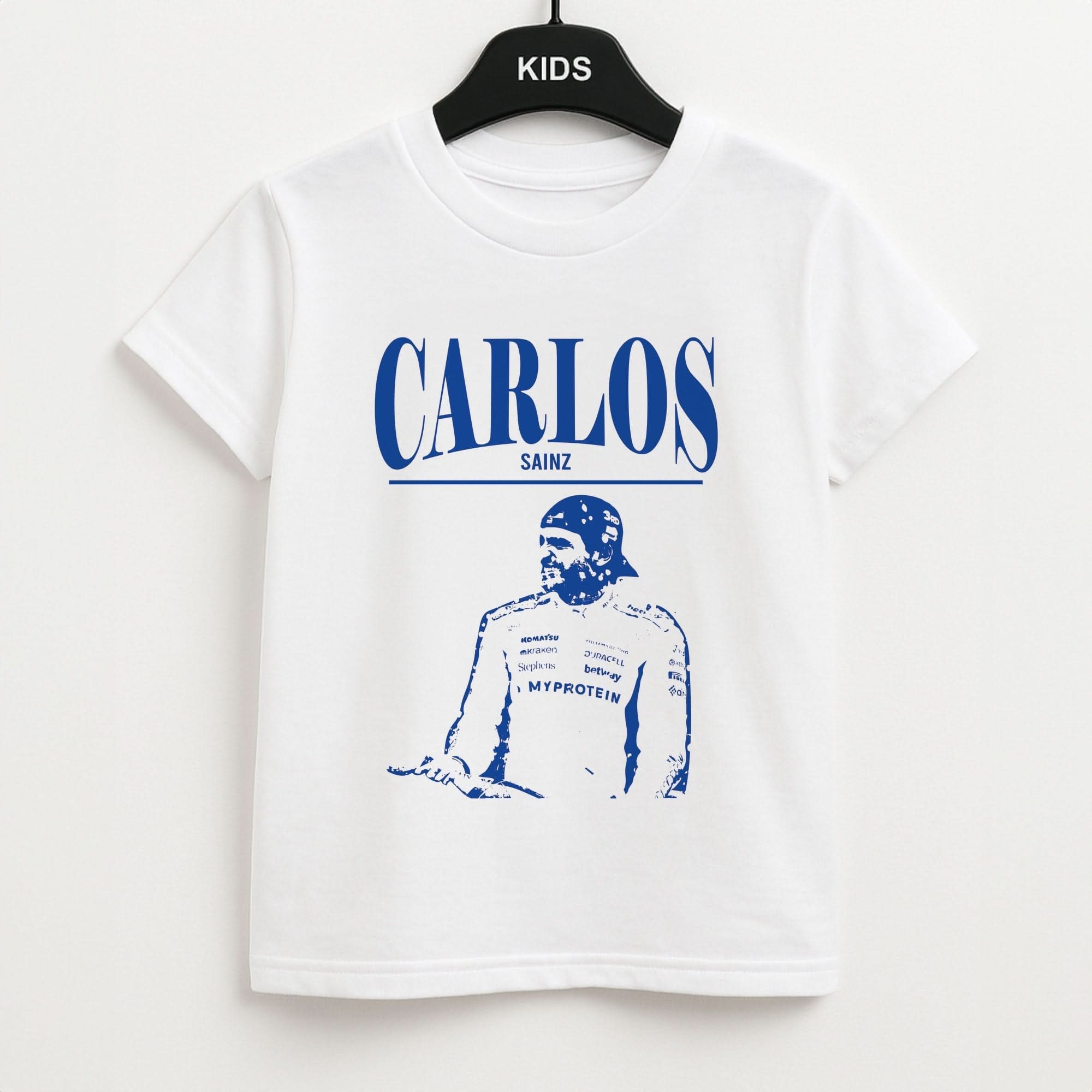 Carlos White And Blue Kids T-Shirt