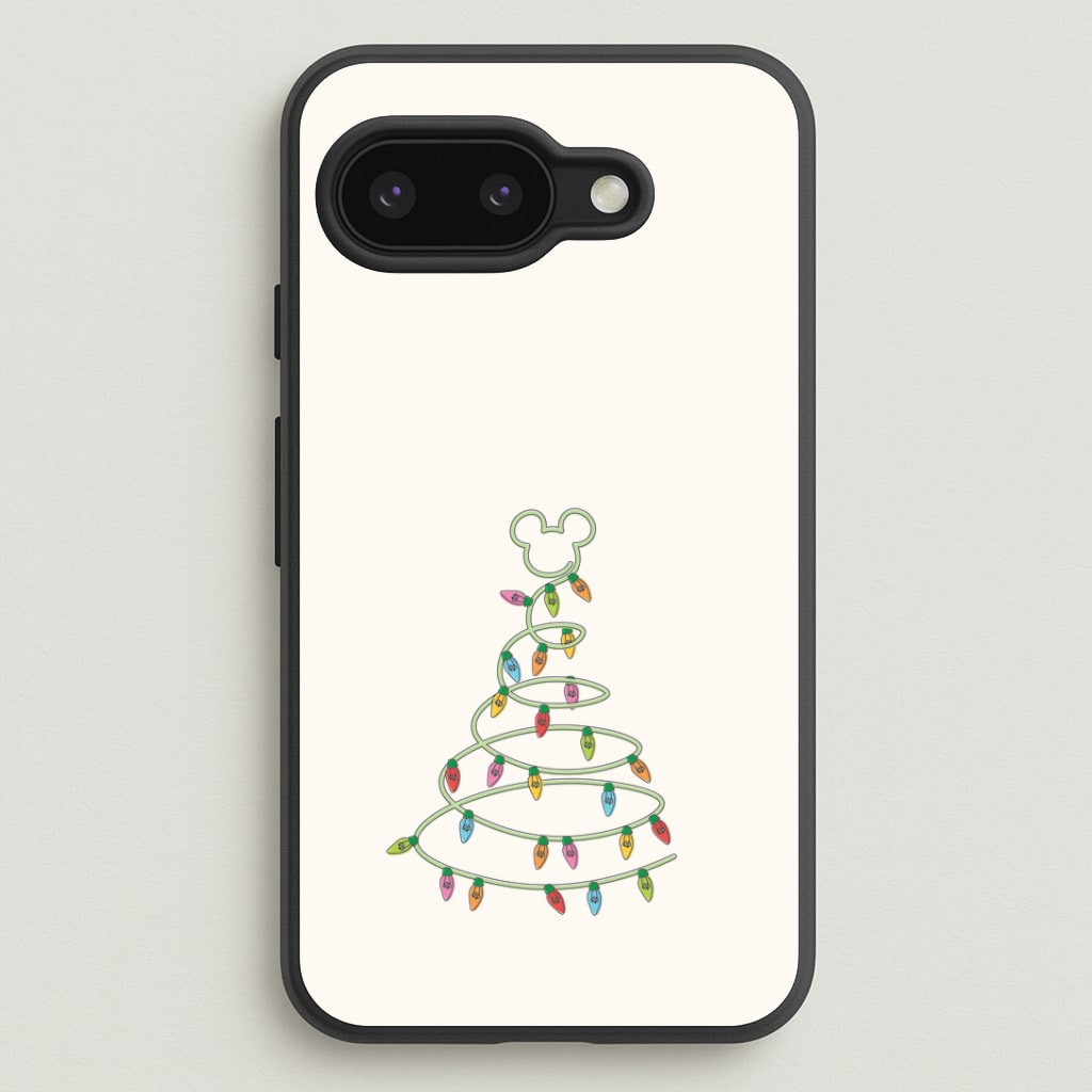 Cartoon Mouse Christmas Tree Lights Google Pixel 9a Case