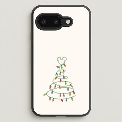 Cartoon Mouse Christmas Tree Lights Google Pixel 9a Case