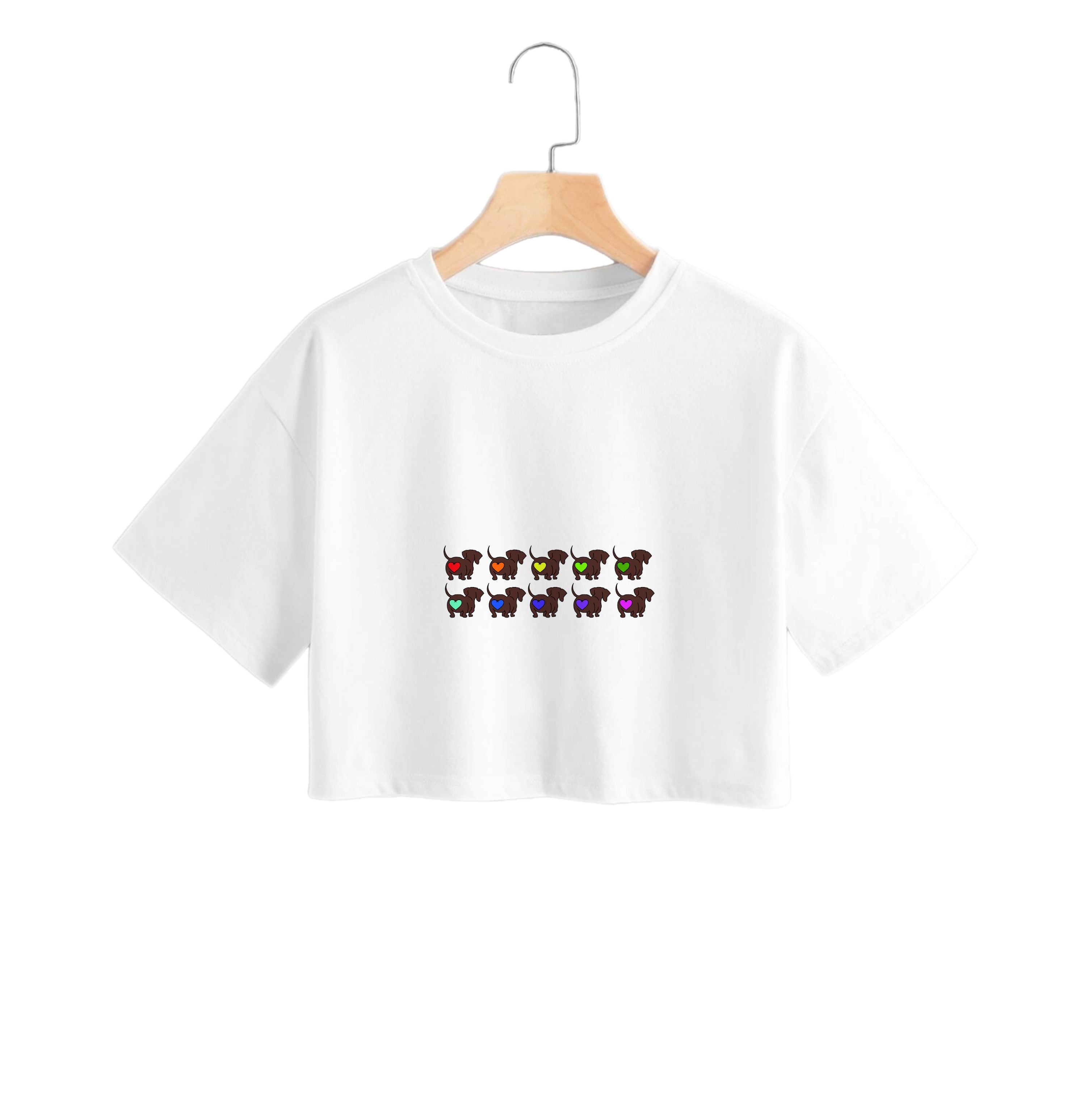 Love hearts - Dachshunds Crop Top