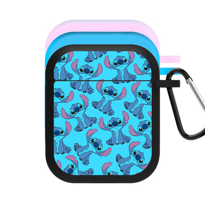 Cute Alien Blue Pattern AirPods Case