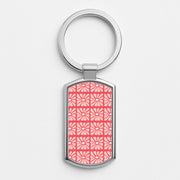 Square Abstract Flowers Pink Luxury Keyring 1