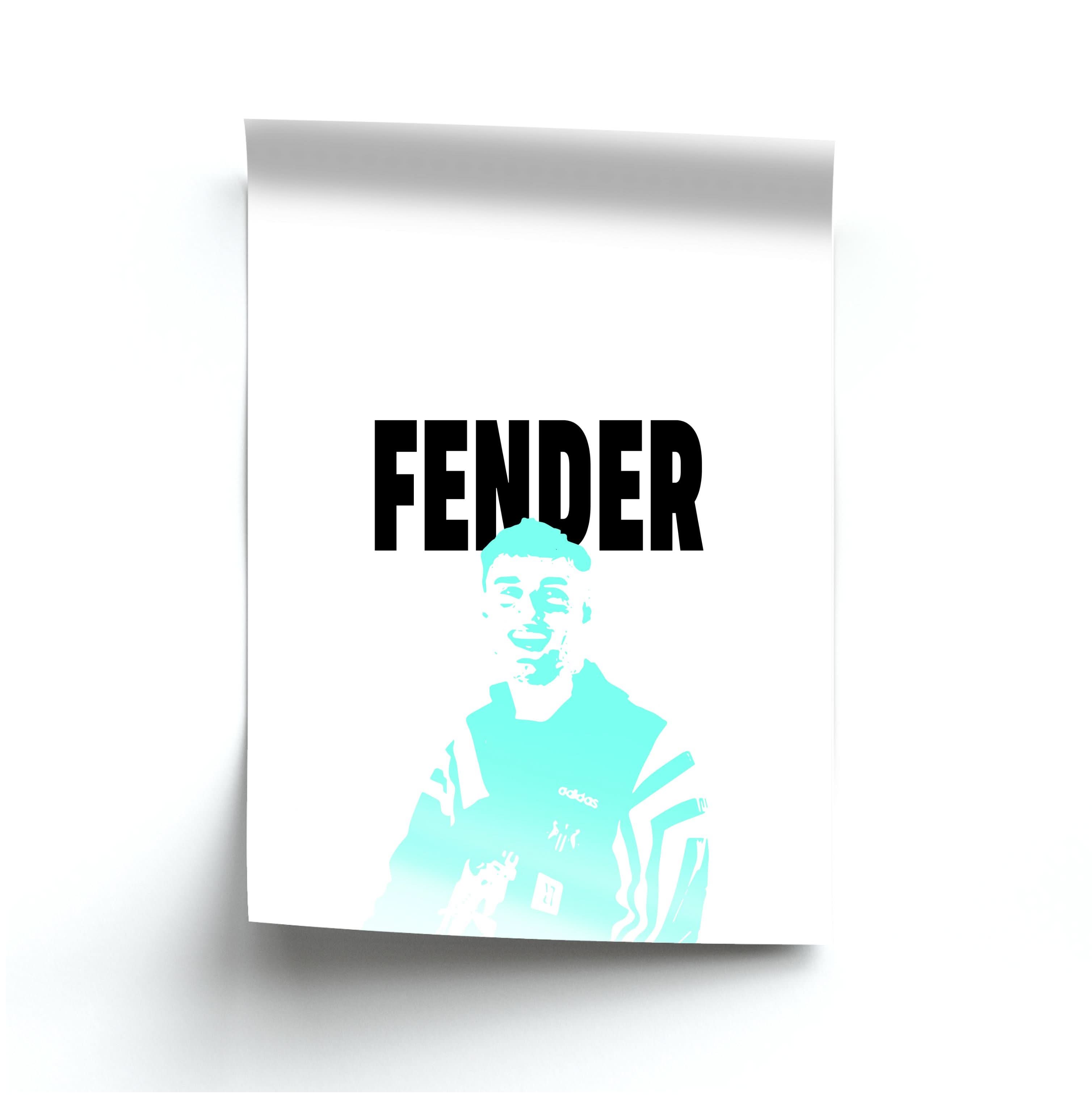 Fender Silhouette Blue Poster