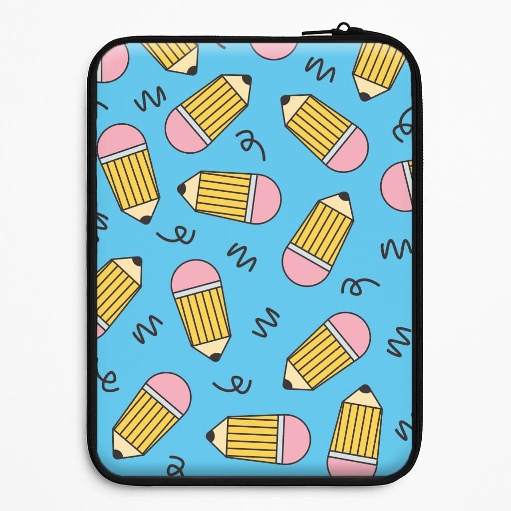 Pencils And Scribbles Pattern Laptop Sleeve