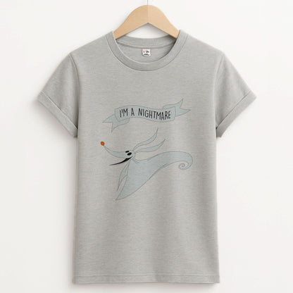 Stripey I'm A Nightmare Unisex Grey T-Shirt