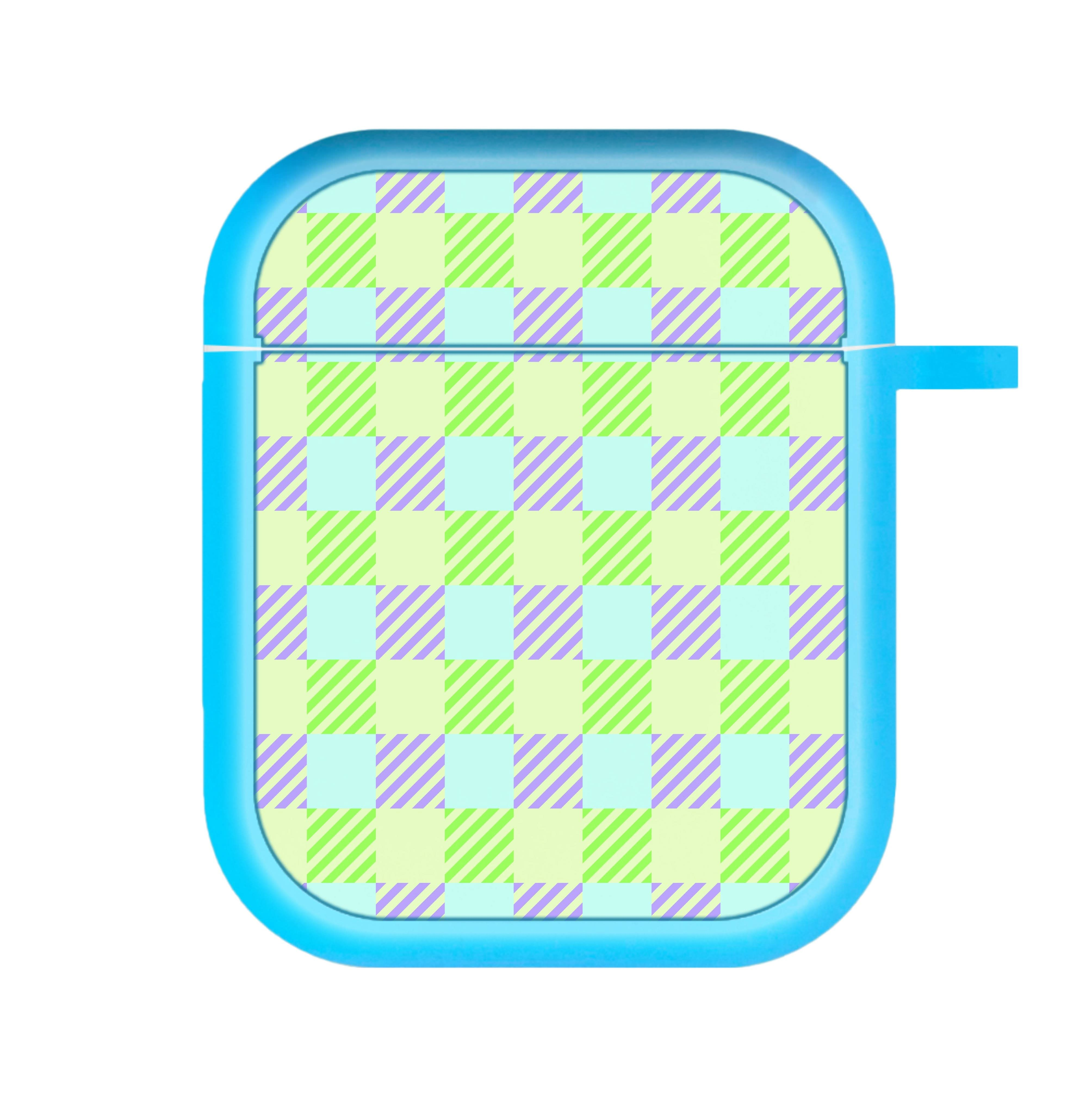 Green And Purple Checkered AirPods Case