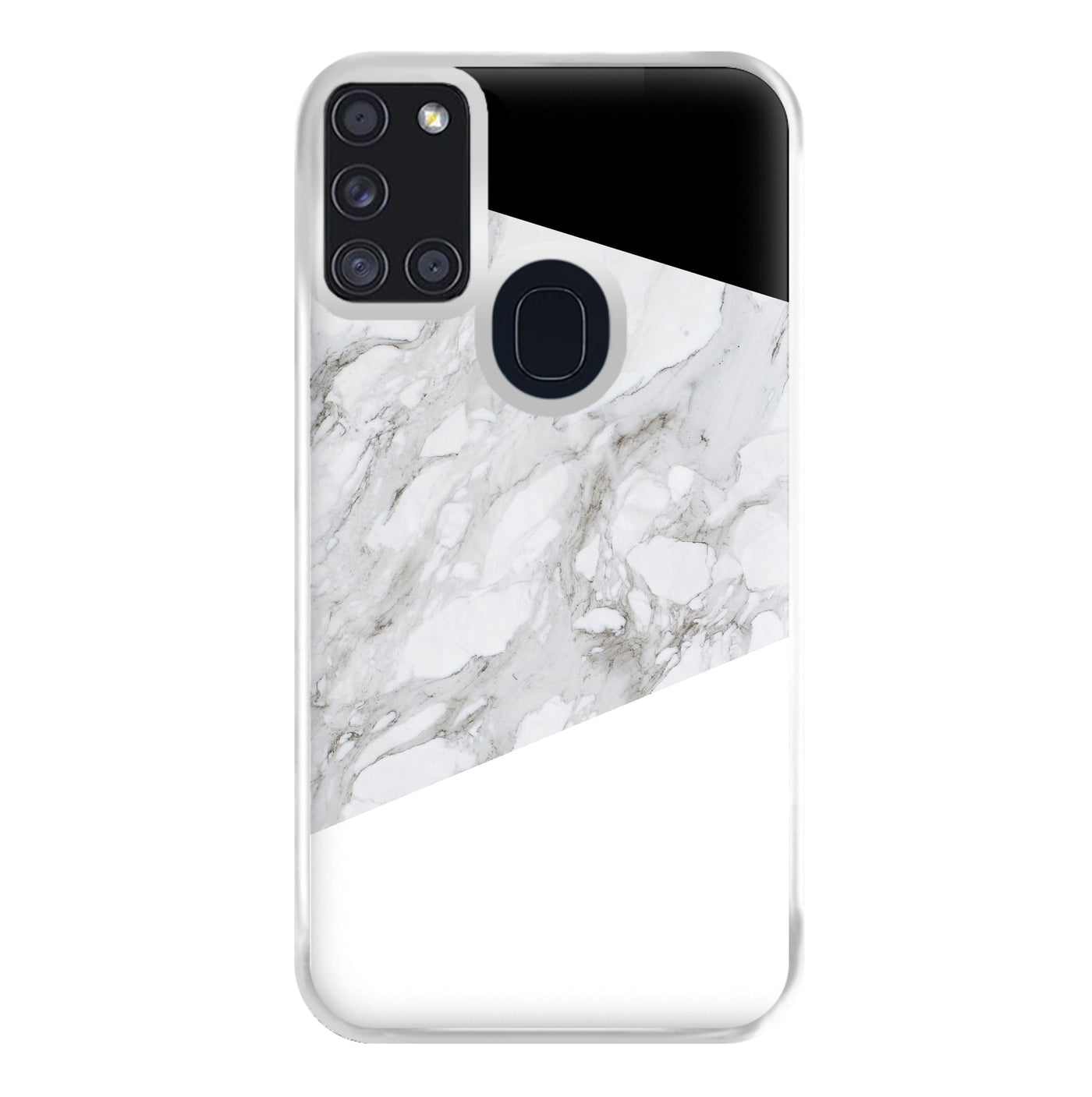 White, Black and Marble Pattern Phone Case