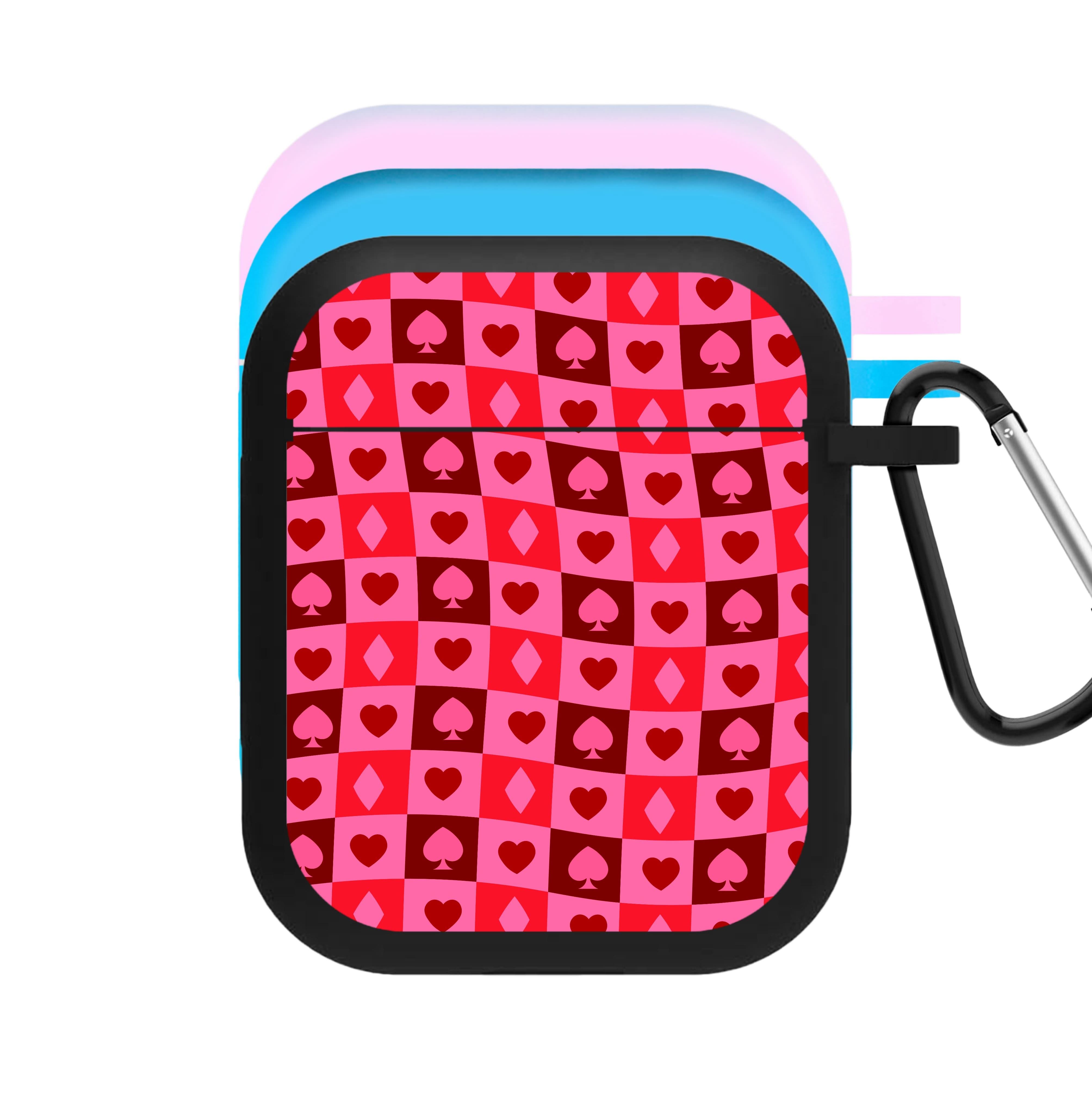 Card Suits Pattern Red AirPods Case