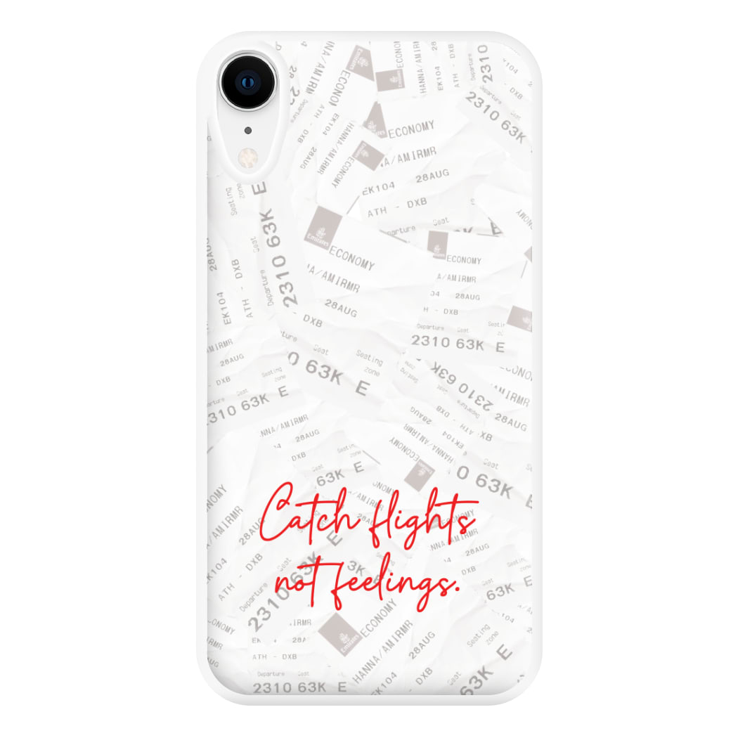 Catch Flights Not Feelings Collage iPhone XR Case