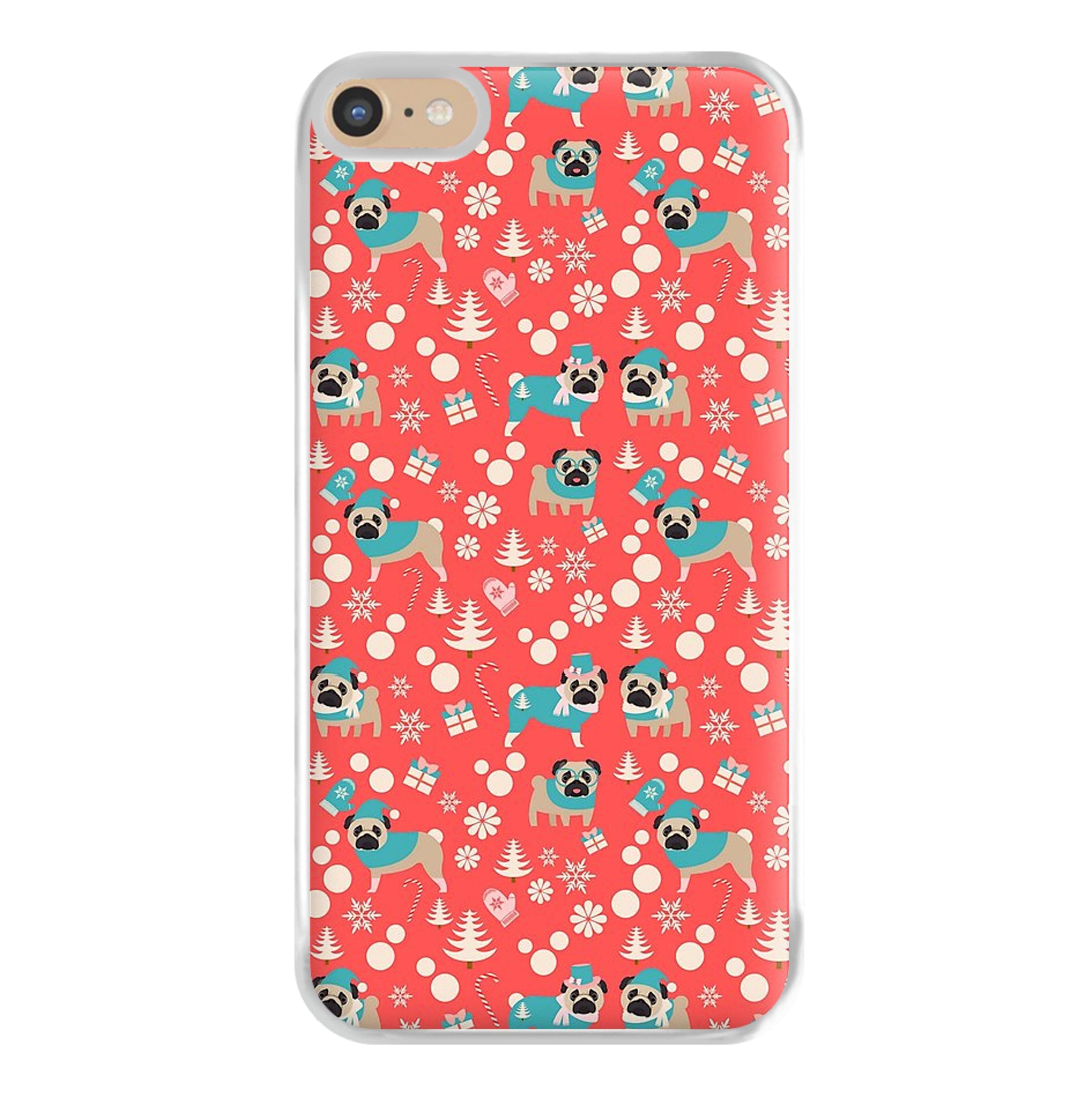 Christmas Pug Pattern Phone Case