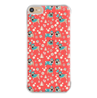 Christmas Pug Pattern Phone Case