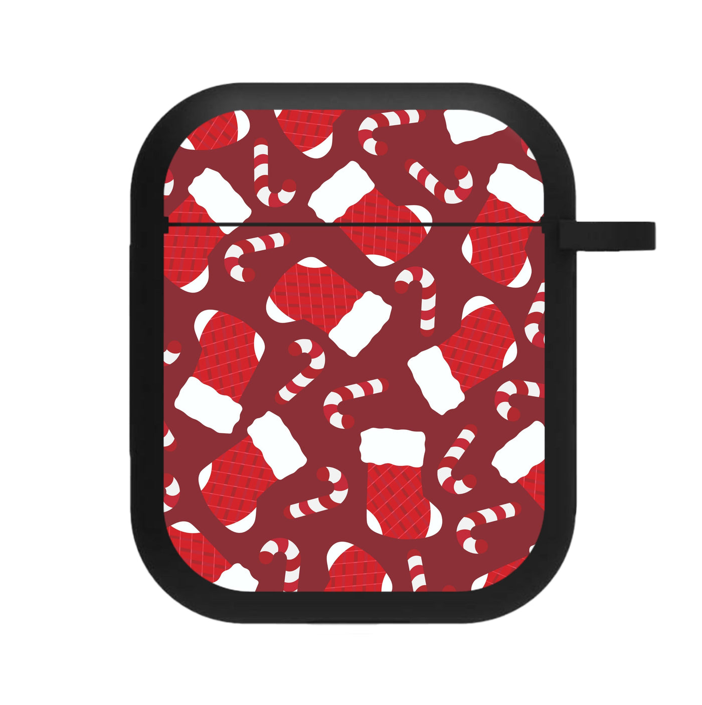 Red Stocking Pattern AirPods Case