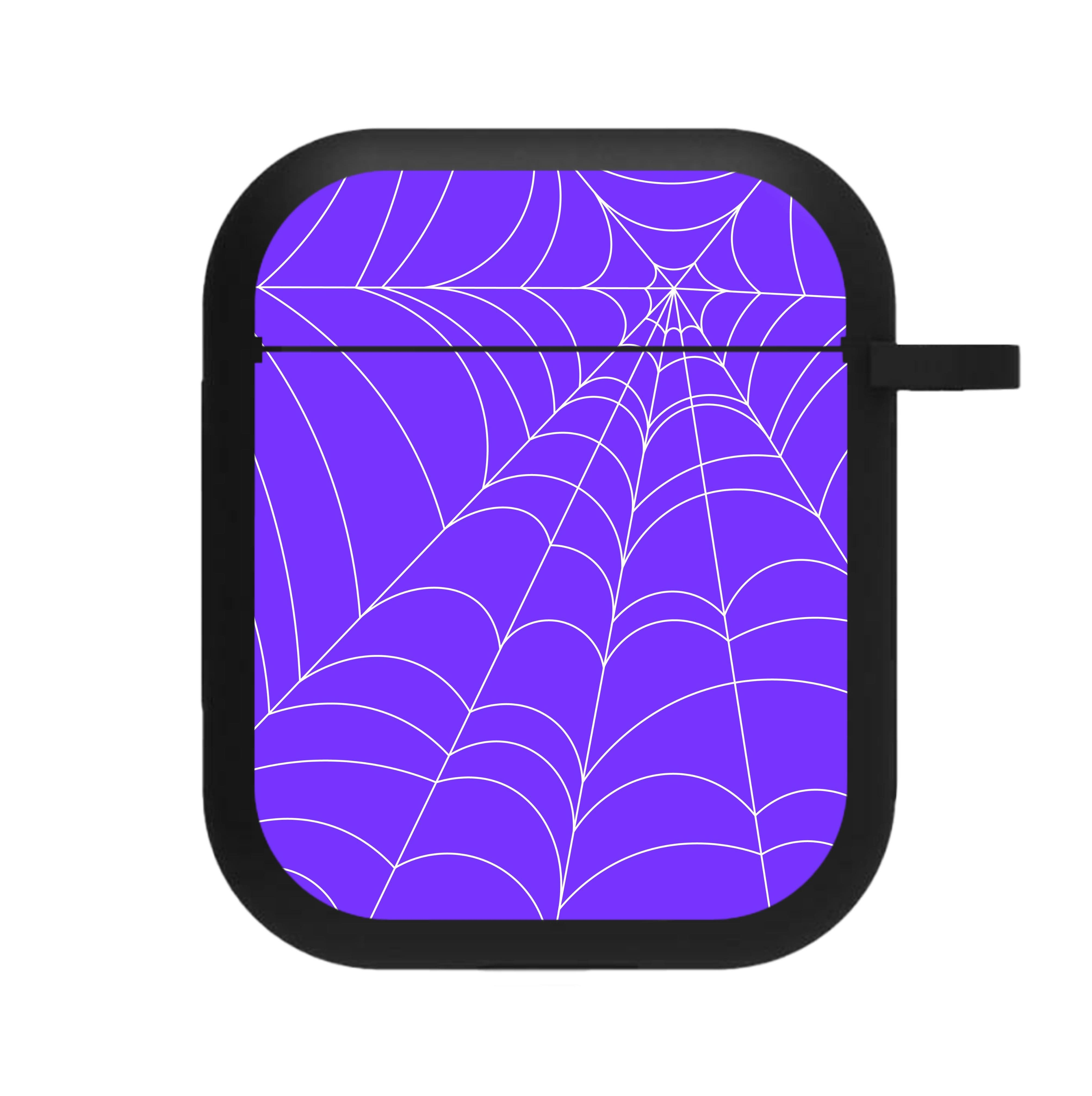 Purple Cobweb Pattern AirPods Case