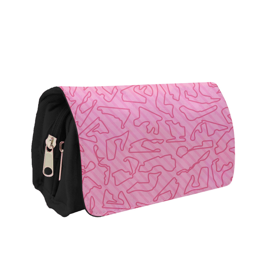 Track Outlines Pink Pencil Case