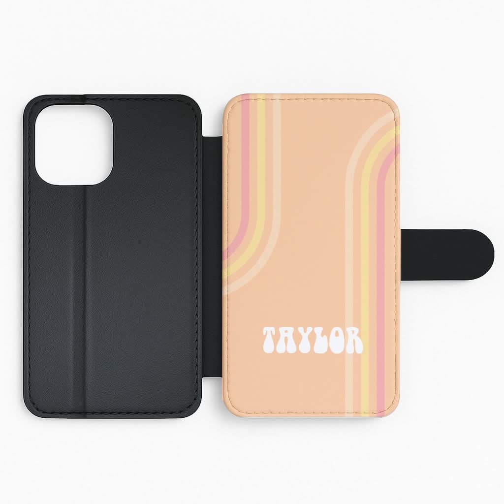 Retro Orange Personalised Name Flip Phone Case