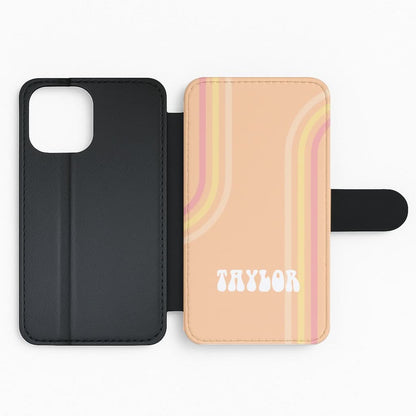 Retro Orange Personalised Name Flip Phone Case