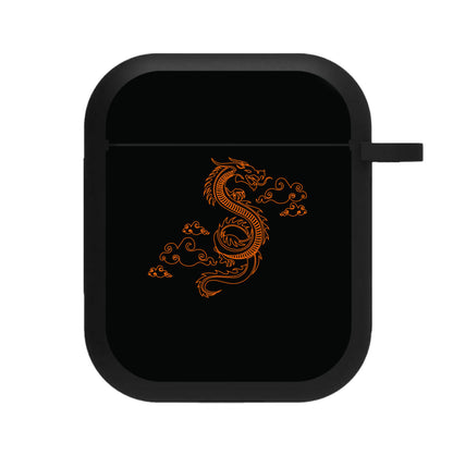 Orange - Dragon Patterns AirPods Case