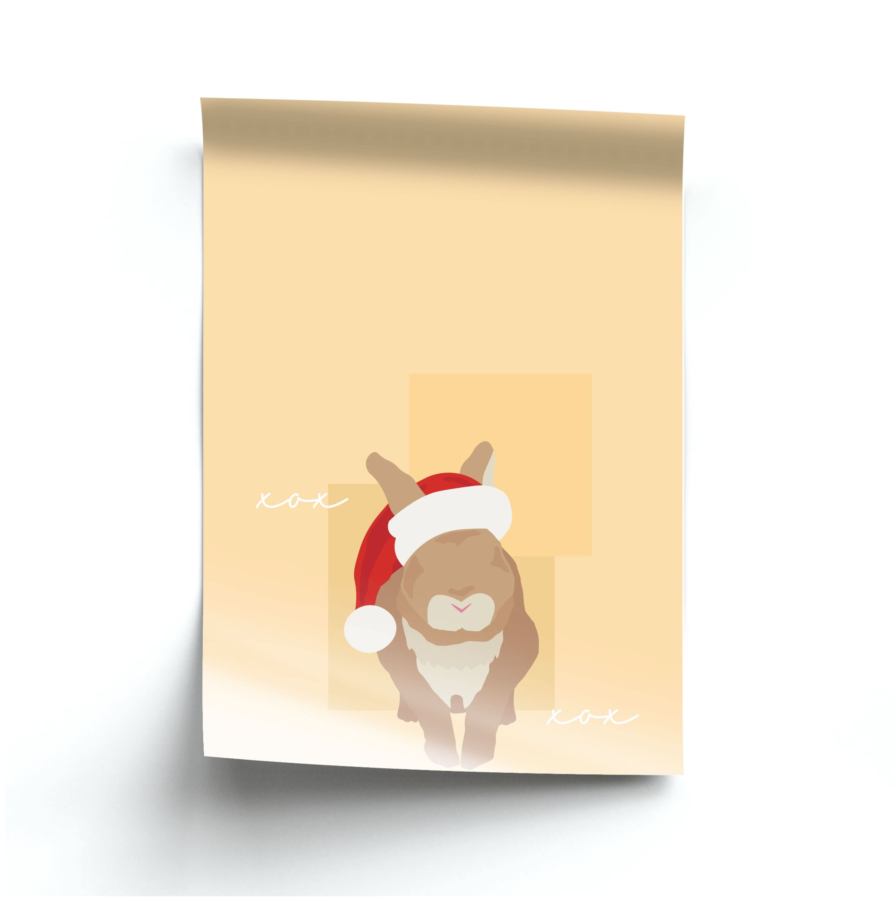 Rabbit Christmas Ears Poster