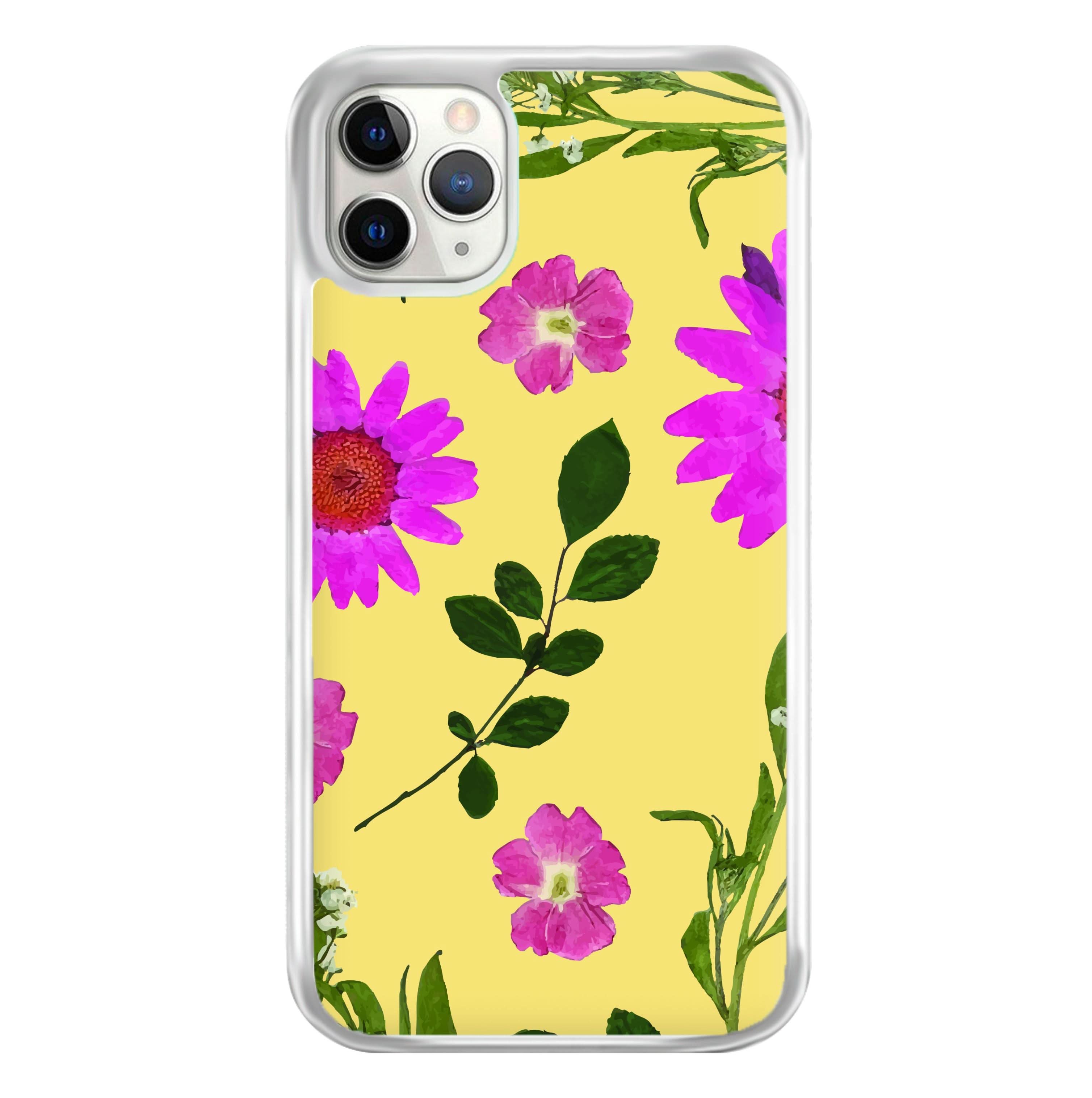 Pressed Plants Yellow Phone Case