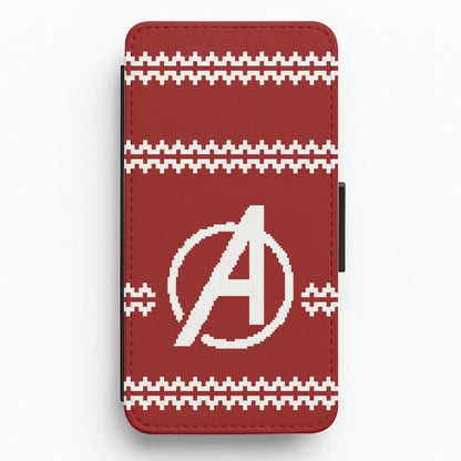 Superhero Team Red Christmas Jumper  Flip / Wallet Phone Case