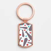 Tie And Stars Pattern Luxury Keyring 4
