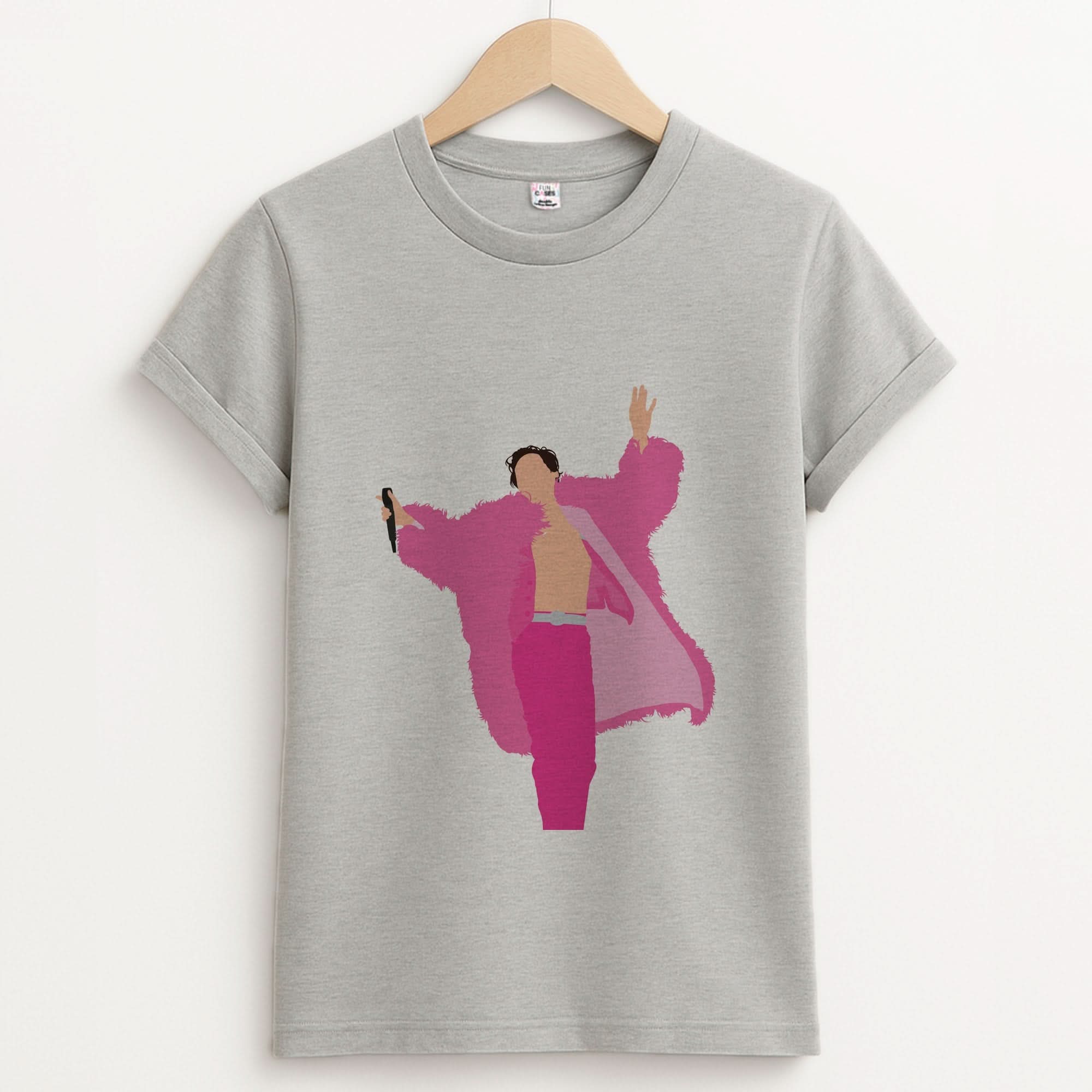 Harry Pink Coat  Unisex Grey T-Shirt