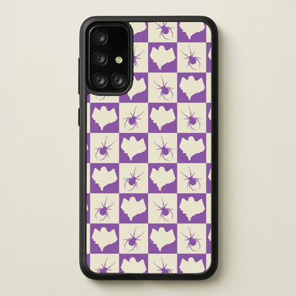 Spiders And Ghosts Checkered Pattern I Galaxy A71 Case