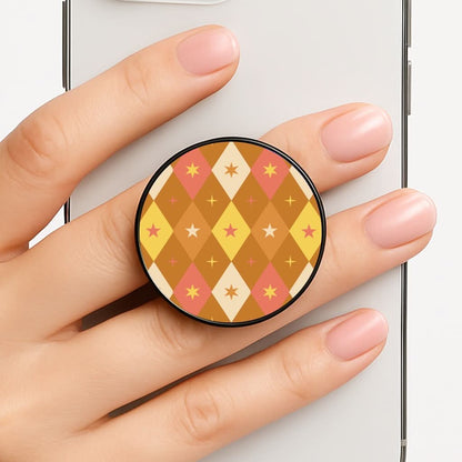 Retro Christmas Argyle Pattern Phone Grip