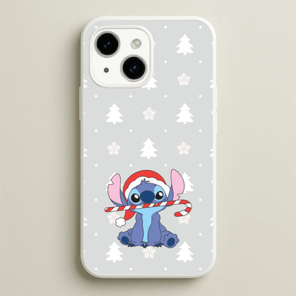 Cute Blue Alien Candycane iPhone 14 Case