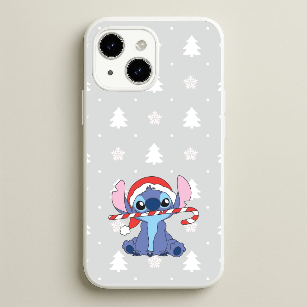 Cute Blue Alien Candycane iPhone 14 Plus Case