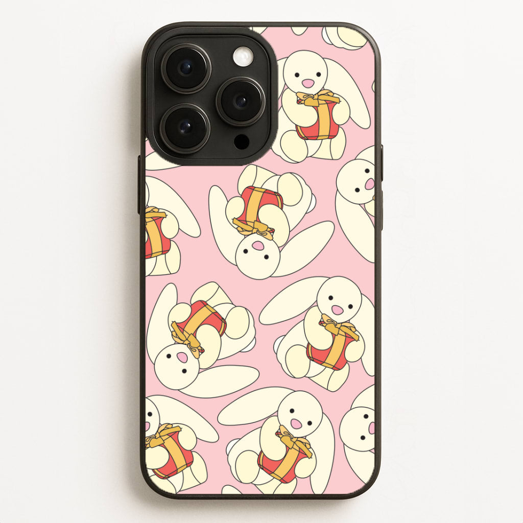 Bunny Present Pattern Phone Case for iPhone, Samsung Galaxy and Google Pixel